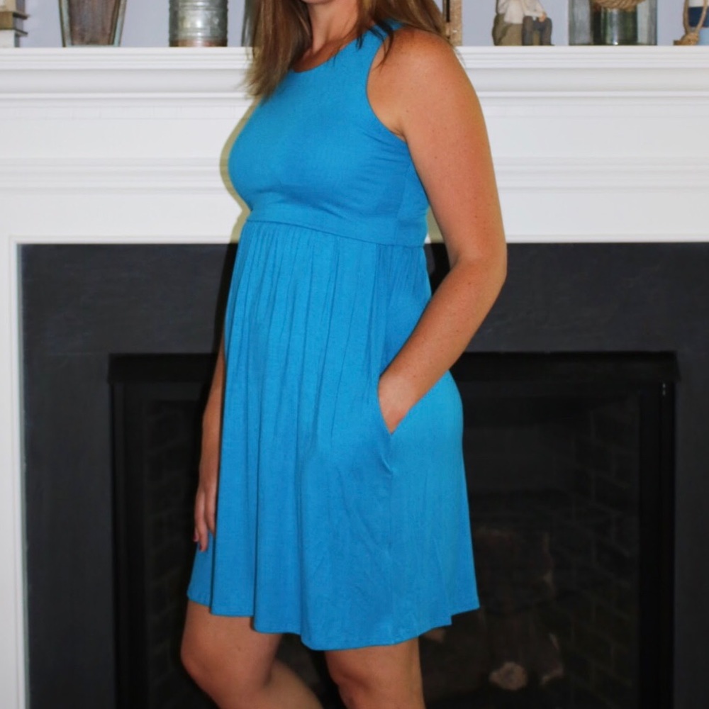 Blue Racerback Dress